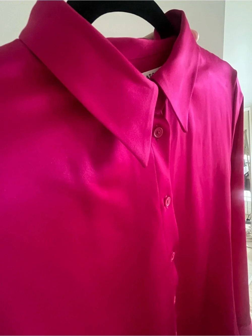 Aritzia Fuchsia Button-Front Blouse - Picture 3 of 5
